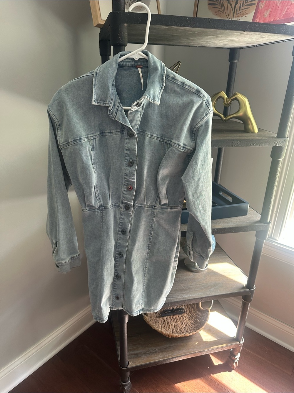 Free People Light Blue Denim Jacket Dress